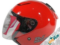 KYT DJ Maru Fire Helm Half Face - Red
