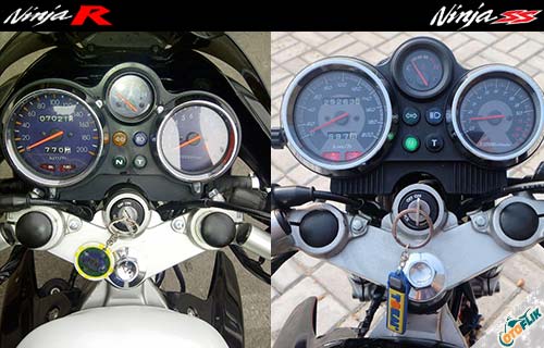 perbedaan speedometer ninja r dan ss